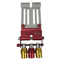 ЗЗ KNICKS ベルトループ アタッチメント ビットホルダ付 ALU15A-R ALU-15-S レッド×マットシルバー Bランク