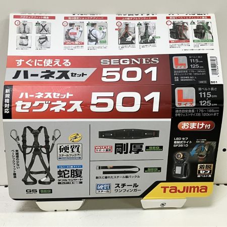ЗЗ TAJIMA タジマ ハーネスGS+ダブルランヤード 安全帯 墜落防止用器具 Lサイズ SEGNES501L ブラック