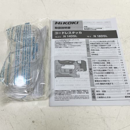 ЗЗ HiKOKI ハイコーキ 13mm 18V 電動タッカ 保護メガネ 取説 ケース付 N18DSL グリーン