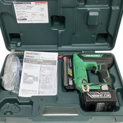 ЗЗ HiKOKI ハイコーキ 35mm 18V 電動ピン釘打ち機 バッテリー×1 取説 ケース付 NP18DSAL グリーン Bランク