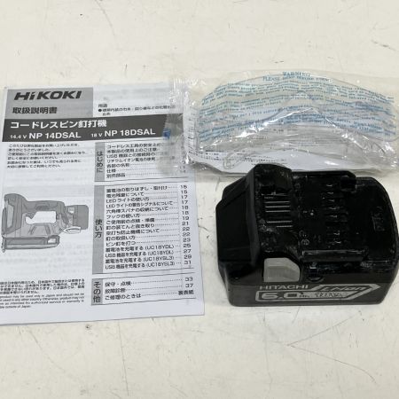ЗЗ HiKOKI ハイコーキ 35mm 18V 電動ピン釘打ち機 バッテリー×1 取説 ケース付 NP18DSAL グリーン