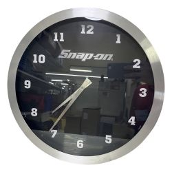 ЗЗ Snap-on スナップオン 時計 CHROME METAL CLOCK シルバー×ブラック Bランク