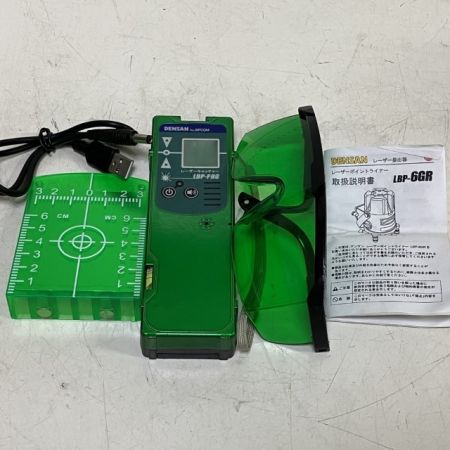 ЗЗ DENSAN レーザー墨出し器 USBケーブル 受光器 ケース 三脚付 ※乾電池液漏れあとあり LBP-6GR グリーン
