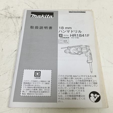 ЗЗ MAKITA マキタ 18ｍｍ 100V ハンマドリル 取説 ケース付 HR1841F ブルー