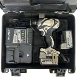 ЗЗ HITACHI 日立 14.4v インパクトドライバ バッテリーx2 充電器 ケース付 WH14DBAL2 ホワイト×ブラック Cランク