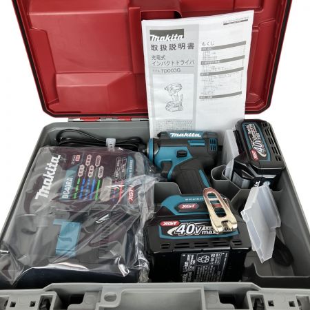 ЗЗ MAKITA マキタ 40V 充電式インパクトドライバ 充電器 バッテリー×2 ケース付 TD003GRAX ブルー