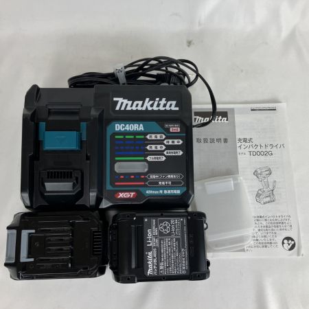 ЗЗ MAKITA マキタ 40V 充電式インパクトドライバ 充電器 バッテリー×2 ケース付 TD002GRDX ブルー