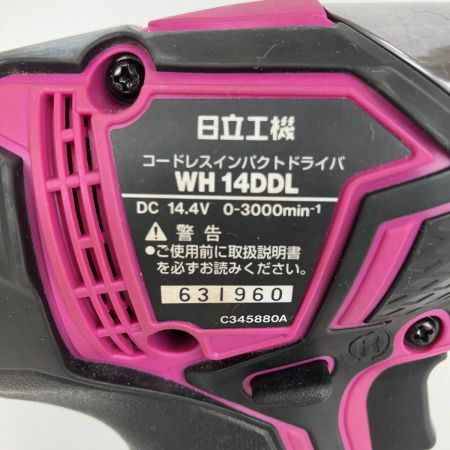 ЗЗ HITACHI 日立 14.4V 充電式インパクトドライバ 充電器 バッテリー×2 ケース付 WH14DDL ブラック×ピンク