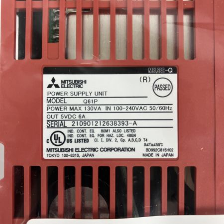 ЗЗ MITSUBISHI ミツビシ シーケンサ 電源ユニット Q61P レッド