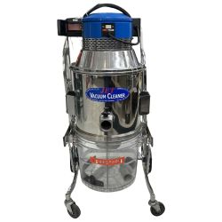 ЗЗ 三立機器 24v 乾湿両用 コードレスバキュームクリーナー バッテリーx2 ホース ノズル付 JX-2062-BT ブルー Cランク