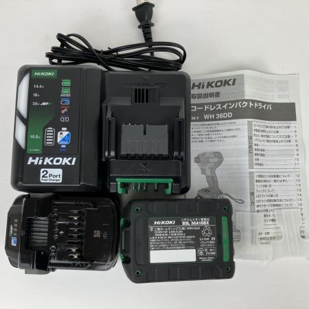 ЗЗ HiKOKI ハイコーキ 36V 充電式インパクトドライバ 充電器 バッテリー×2 ケース付 WH36DD フォレストグリーン