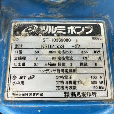 ЗЗ TSURUMI PUMP ツルミポンプ 50mm 100V 水中ポンプ 本体のみ HSD2.55S ブルー