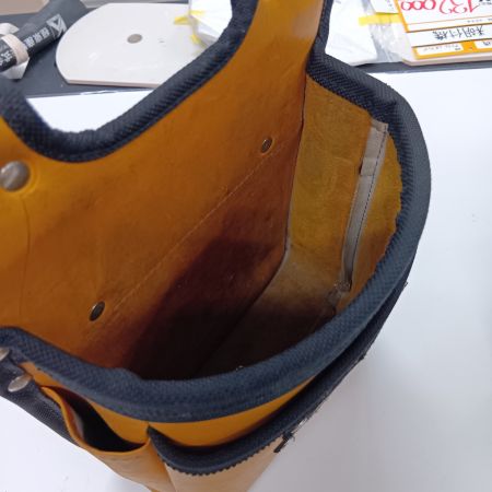 KNICKS KGC-201BA 山吹色 腰袋 程度B 外箱付 グローブ革建築用2段 使用感有 グローブ革建築用2段 バリスティック縁巻