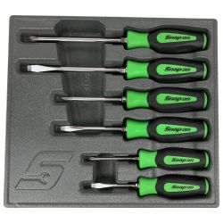 ЗЗ Snap-on スナップオン ドライバーセット マイナス×3 プラス×3 計6本組 SGDX60GB グリーン Bランク