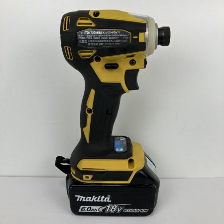 ЗЗ MAKITA マキタ 18V 充電式インパクトドライバ 充電器 バッテリー×1 ケース付 TD172D イエロー