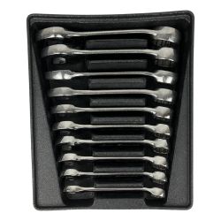 ЗЗ Snap-on スナップオン ミゼット コンビネーションレンチセット 10本セット トレー付き OXIM710B シルバー Cランク