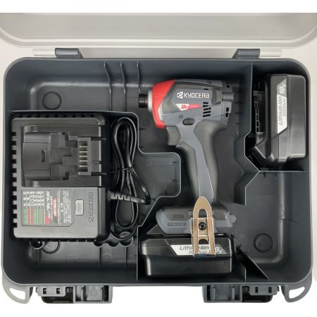 ЗЗ KYOCERA キョウセラ 18v インパクトドライバ バッテリーx2 充電器 ケース付 DID183L5 レッド×ブラック
