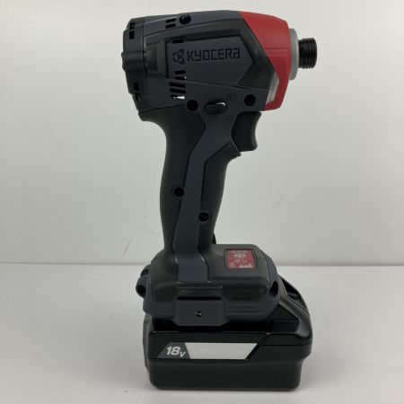 ЗЗ KYOCERA キョウセラ 18v インパクトドライバ バッテリーx2 充電器 ケース付 DID183L5 レッド×ブラック