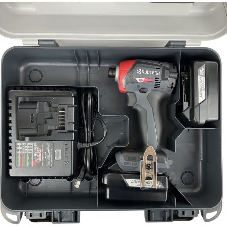 ЗЗ KYOCERA キョウセラ 18v インパクトドライバ バッテリーx2 充電器 ケース付 DID183L5 レッド×ブラック