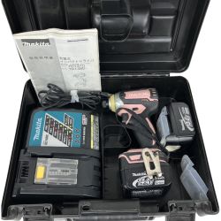ЗЗ MAKITA マキタ 14.4V 充電式インパクトドライバ 充電器 バッテリー×2 ケース付 TD136D ピンク Cランク