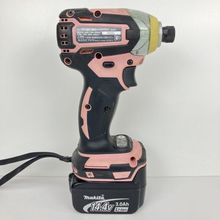 ЗЗ MAKITA マキタ 14.4V 充電式インパクトドライバ 充電器 バッテリー×2 ケース付 TD136D ピンク