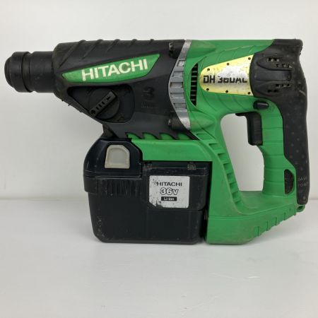  HITACHI 日立 36V 26mm 充電式ハンマドリル 充電器 バッテリー×3 ケース付 DH36DAL ブラック×グリーン