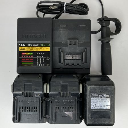 ЗЗ HITACHI 日立 36V 26mm 充電式ハンマドリル 充電器 バッテリー×3 ケース付 DH36DAL ブラック×グリーン