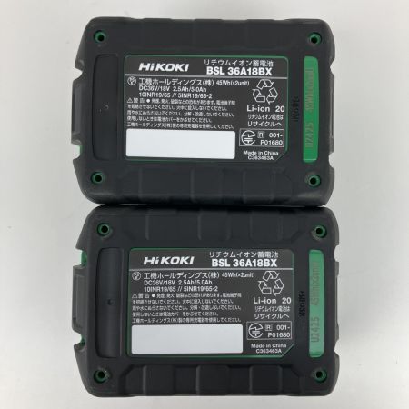 ЗЗ HiKOKI ハイコーキ 36v インパクトドライバ バッテリーx2 充電器 ケース付 WH36DD ブラック