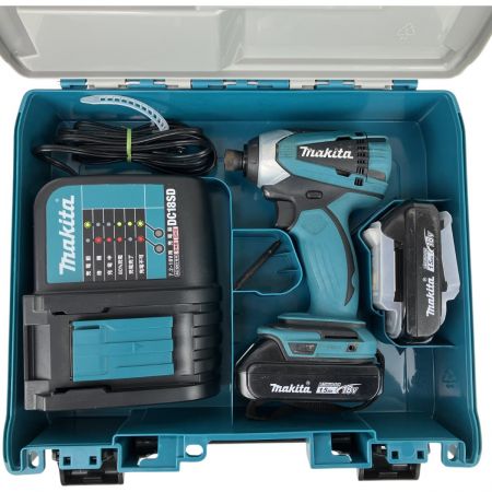  MAKITA マキタ 18v インパクトドライバ バッテリーx2 充電器 ケース付 TD146DX ブルー