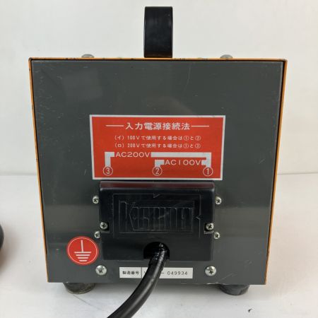 ЗЗ KISHIDEN 200v→100v 変圧器　ボルマスター Y-2000W オレンジ