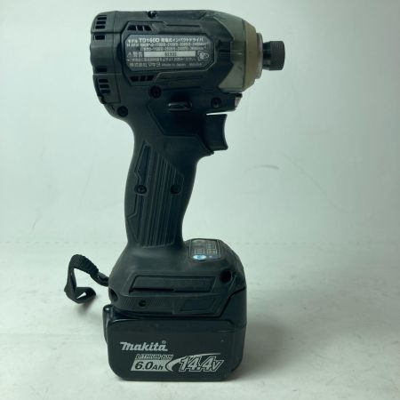 MAKITA マキタ インパクトドライバ TD160D ブラック 充電器・充電池2個・ケース付 コードレス式 14.4V 6.0Ah 