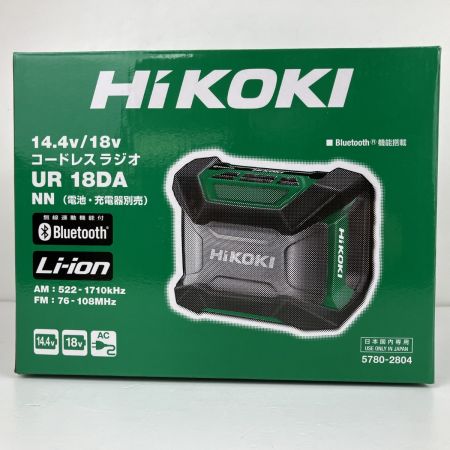 ЗЗ HiKOKI ハイコーキ 14.4/18V 充電式ラジオ ACアダプタ・外箱付 UR18DA グリーン