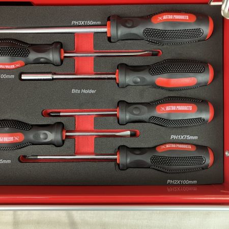 ЗЗ ASTRO PRODUCTS アストロプロダクツ 2段引き出し 74点 ツールセット セット品完備 TS194 レッド