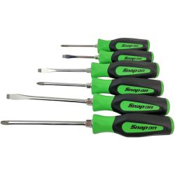 ЗЗ Snap-on スナップオン ドライバー 6本セット 本体のみ SGDX60GB 黄緑 Cランク