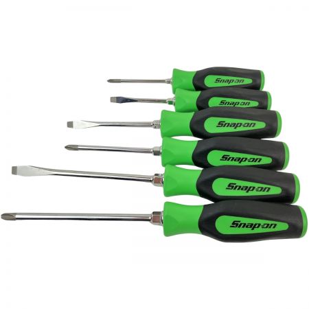 ЗЗ Snap-on スナップオン ドライバー 6本セット 本体のみ SGDX60GB 黄緑