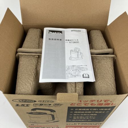 ЗЗ MAKITA マキタ 18v+18v 充電式ケトル 取説 外箱付 ※バッテリー、充電器無し KT360DZW ホワイト