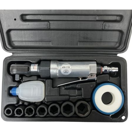 ЗЗ 藤原産業 9.5mm 常圧 エアラチェット ソケット 取説 ケース付 ARW-315K シルバー