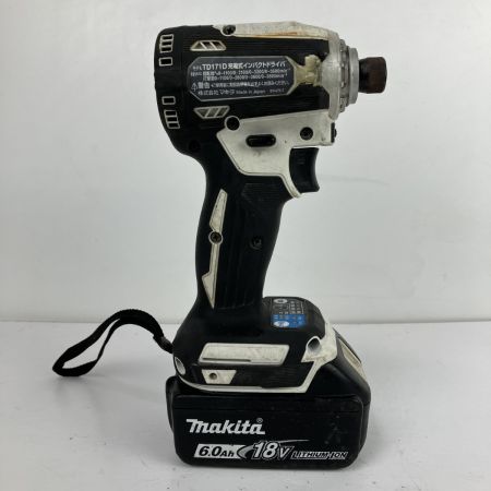 ЗЗ MAKITA マキタ 18v インパクトドライバ バッテリーx1付 TD171D ホワイト×ブラック