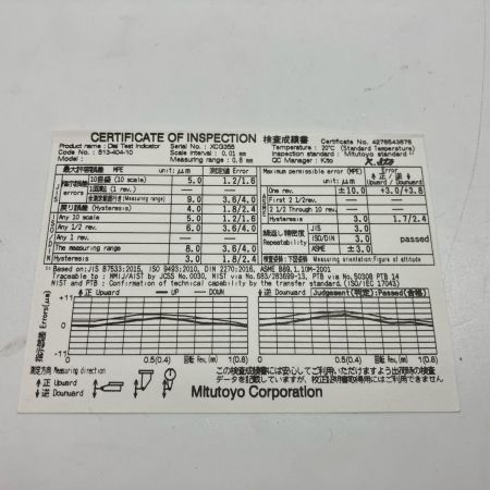 ЗЗ Mitutoyo てこ式ダイヤルゲージ テストインジケータ 513-404-10 イエロー