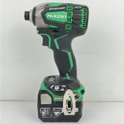 ЗЗ HiKOKI ハイコーキ 18V 充電式インパクトドライバ バッテリー×1 取説付 ※充電器なし WH18DDL2 グリーン×ブラック Cランク