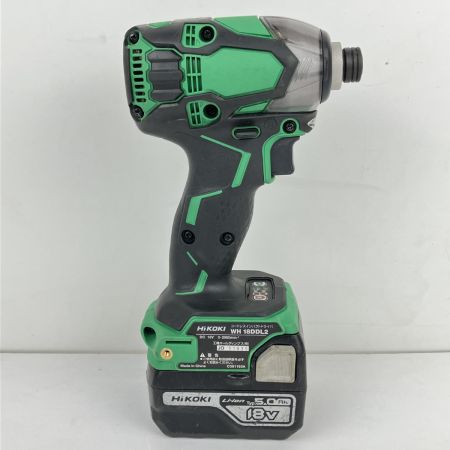 ЗЗ HiKOKI ハイコーキ 18V 充電式インパクトドライバ バッテリー×1 取説付 ※充電器なし WH18DDL2 グリーン×ブラック