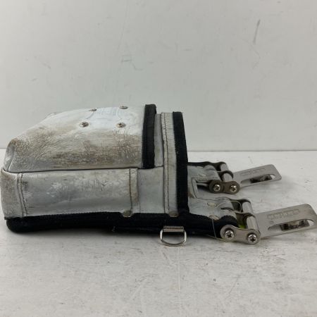 ЗЗ KNICKS 鳶職向仕様ツーウェイタイプヌメ革2段腰袋 着脱ベルトループ付き KNS-201TB SUS-K ホワイト