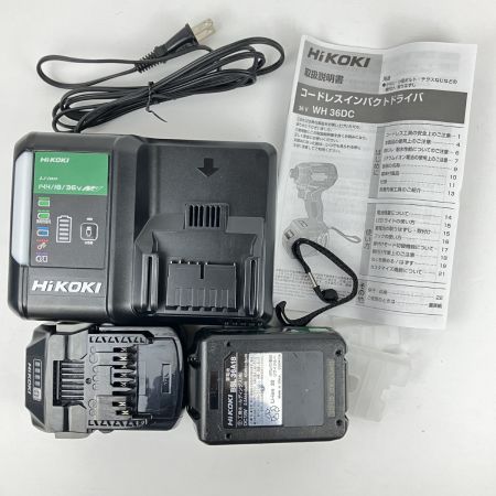 ЗЗ HiKOKI ハイコーキ 36V インパクトドライバ 充電器 バッテリー×2 ケース付 WH36DC ブラック