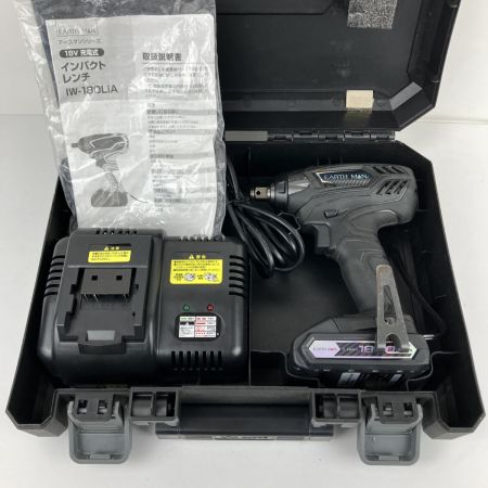 ЗЗ EARTH MAN アースマン 18v インパクトレンチ バッテリーx1 充電器 ケース付 IW-180LiA ブラック