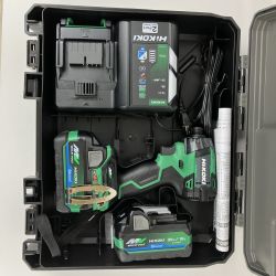 ЗЗ HiKOKI ハイコーキ (2)36v インパクトドライバ バッテリーx2 充電器 ケース付 WH36DD ブラック×グリーン Sランク