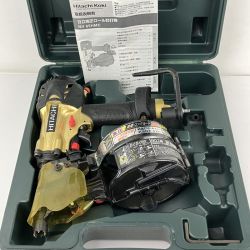 ЗЗ HITACHI 日立 65mm 高圧 エア釘打ち機 ケース付 NV65HMC ゴールド×ブラック Cランク