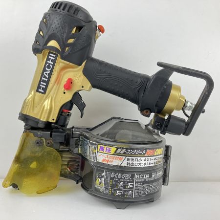 ЗЗ HITACHI 日立 65mm 高圧 エア釘打ち機 ケース付 NV65HMC ゴールド×ブラック