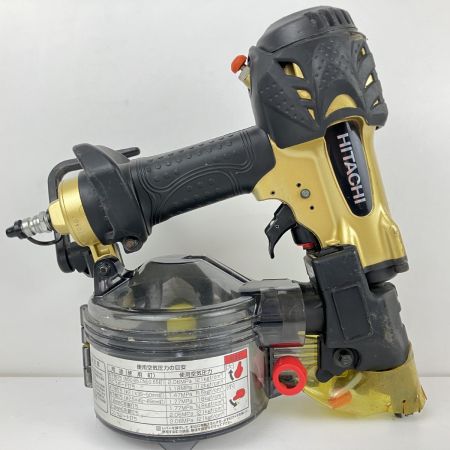 ЗЗ HITACHI 日立 65mm 高圧 エア釘打ち機 ケース付 NV65HMC ゴールド×ブラック