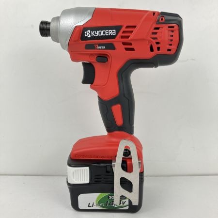 ЗЗ KYOCERA キョウセラ 14.4v 充電式インパクトドライバ 充電器 バッテリー×2 ケース付 BID-1416 レッド