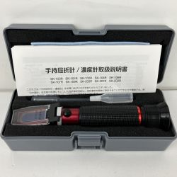 ЗЗ SATO 手持屈折計 濃度計 ラーメンスープ濃度計 スポイト ドライバー ケース付 ※校正歴不明 SK-201R レッド Aランク